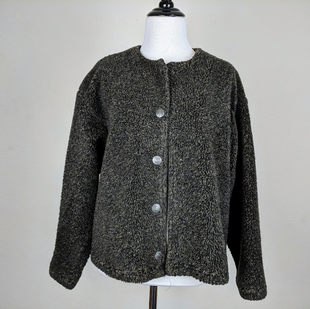 Dakini Jacket Brown Textured Fleece Winter Cozy Boho Outdoors Fall Winter Cabin